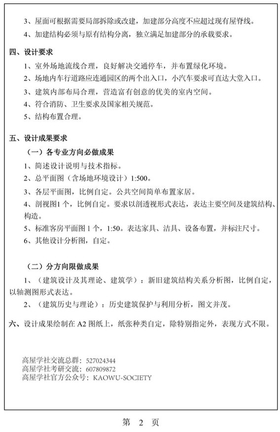 2018年华南理工大学501建筑设计（做图）考研真题,华南理工大学建筑设计,华南理工大学,建筑设计,第2张