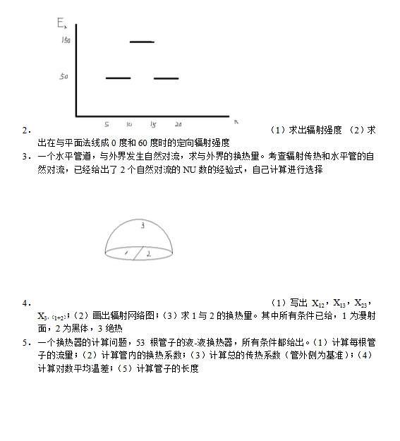 2010年上海交通大学传热学考研真题,上海交通大学传热学,上海交通大学,传热学,第2张