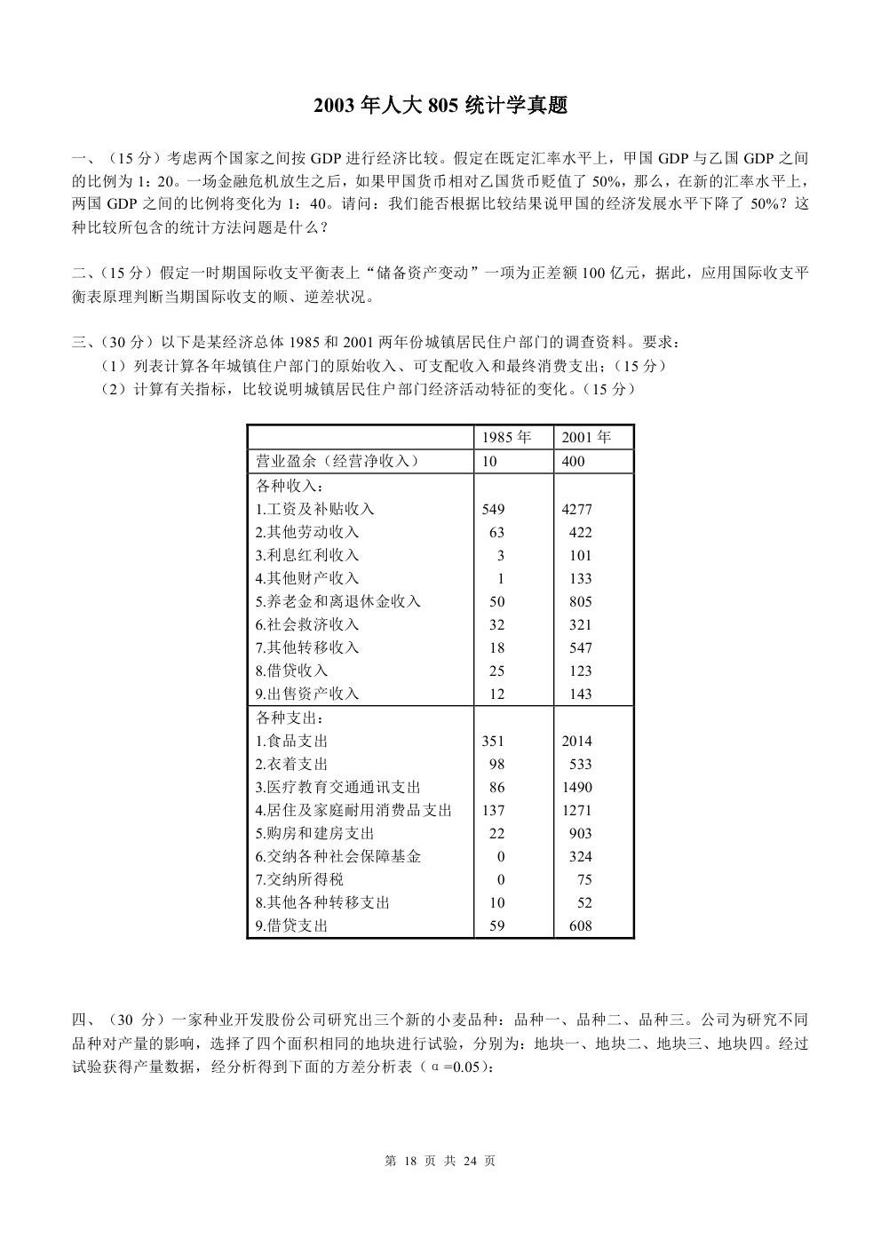 2000-2015年中国人民大学805统计学考研真题,中国人民大学统计学,中国人民大学,统计学,第18张