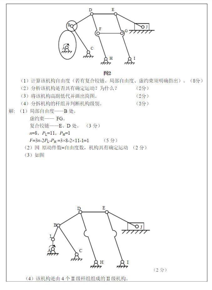 2013年武汉科技大学819机械原理B考研真题及答案,武汉科技大学机械原理,武汉科技大学,机械原理,第8张