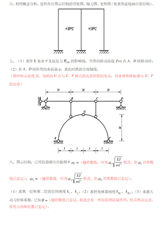 2015年同济大学808材料力学与结构力学考研真题,同济大学材料力学与结构力学,同济大学,材料力学与结构力学,第3张