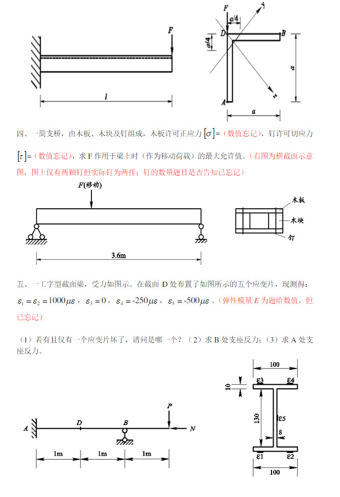2015年同济大学808材料力学与结构力学考研真题,同济大学材料力学与结构力学,同济大学,材料力学与结构力学,第2张