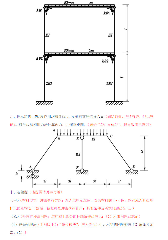 2015年同济大学808材料力学与结构力学考研真题,同济大学材料力学与结构力学,同济大学,材料力学与结构力学,第4张