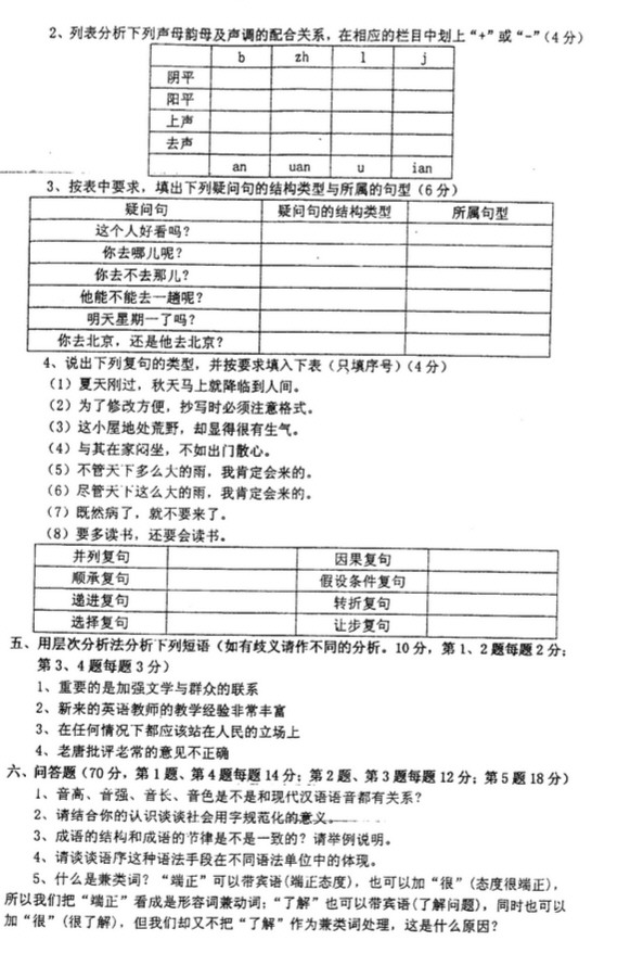 2005年上海师范大学329现代汉语考研真题,上海师范大学现代汉语,上海师范大学,现代汉语,第4张