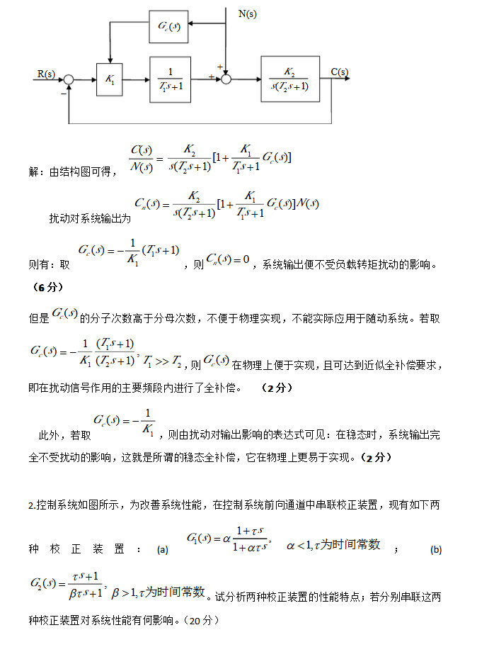 2011年天津理工大学自动控制理论考研真题及参考答案,天津理工大学自动控制理论,天津理工大学,自动控制理论,第10张