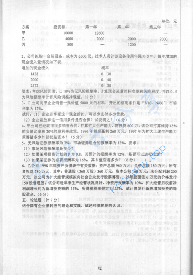 2001年华北电力大学（保定）财务管理考研真题,image.png,华北电力大学财务管理,华北电力大学,财务管理,第2张