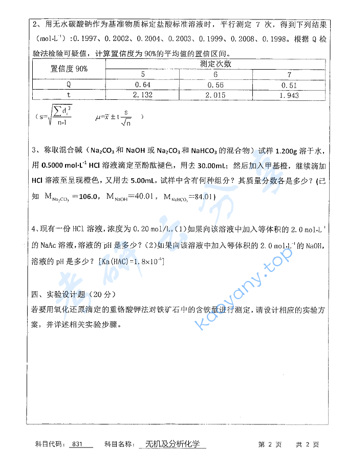 2016年苏州科技大学831无机及分析化学考研真题,image.png,苏州科技大学无机及分析化学,苏州科技大学,无机及分析化学,第2张