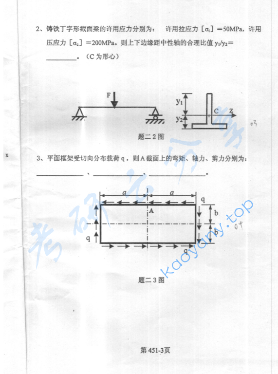 2004年北京航空航天大学451材料力学考研真题,image.png,北京航空航天大学材料力学,北京航空航天大学,材料力学,第3张