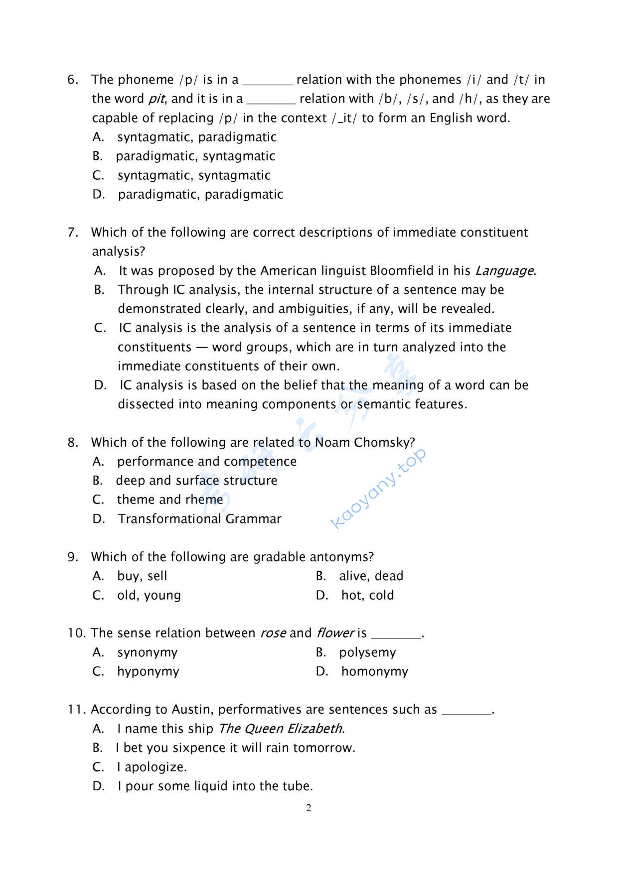 2005年北京林业大学语言学基础知识考研真题,北京林业大学语言学基础知识,北京林业大学,语言学基础知识,第2张