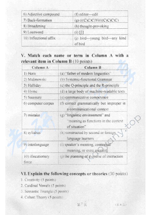 2008年大连外国语大学语言学考研真题及答案,大连外国语大学语言学,大连外国语大学,语言学,第7张