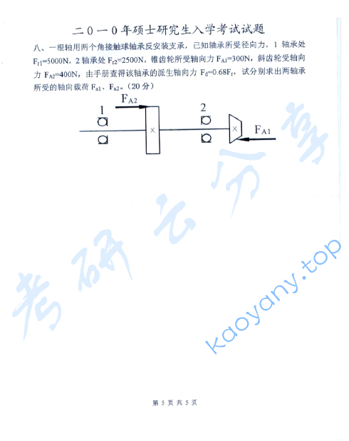 2010年江西理工大学817机械设计基础考研真题,江西理工大学机械设计基础,江西理工大学,机械设计基础,第5张
