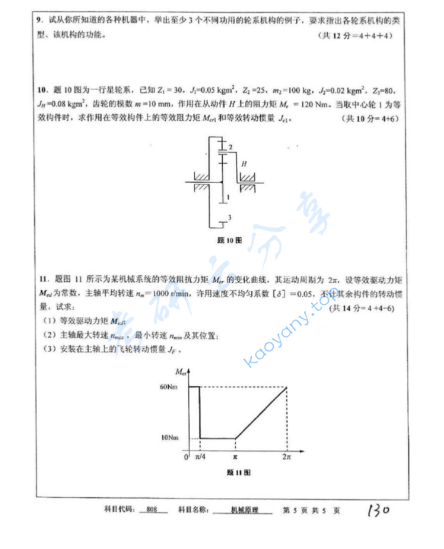 2011年中国矿业大学（徐州）808机械原理考研真题,image.png,中国矿业大学机械原理,中国矿业大学,机械原理,第5张