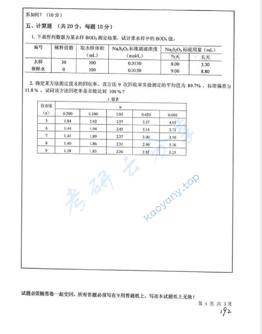 2010年中国矿业大学（徐州）848环境监测考研真题,image.png,中国矿业大学环境监测,中国矿业大学,环境监测,第3张