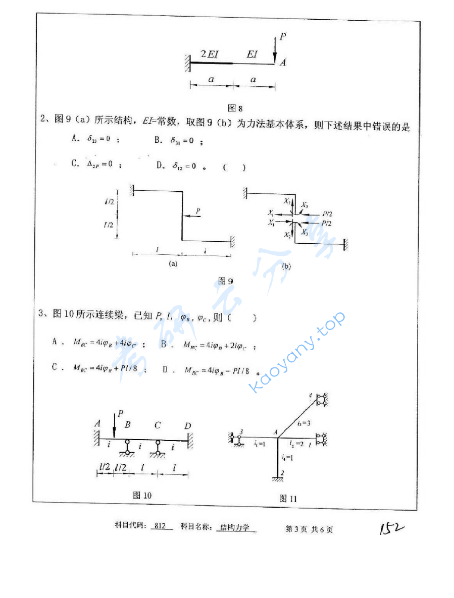 2011年中国矿业大学（徐州）812结构力学考研真题,image.png,中国矿业大学结构力学,中国矿业大学,结构力学,第3张