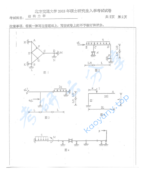 2003年北京交通大学结构力学考研真题,image.png,北京交通大学结构力学,北京交通大学,结构力学,第2张