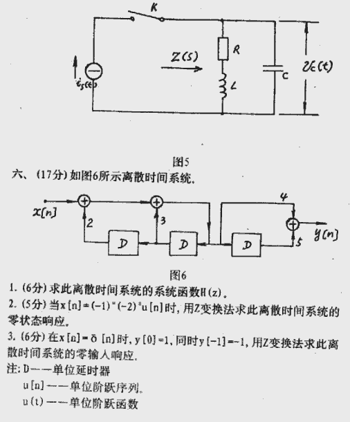 2000年北京理工大学411信号与系统考研真题,北京理工大学信号与系统,北京理工大学,信号与系统,第5张