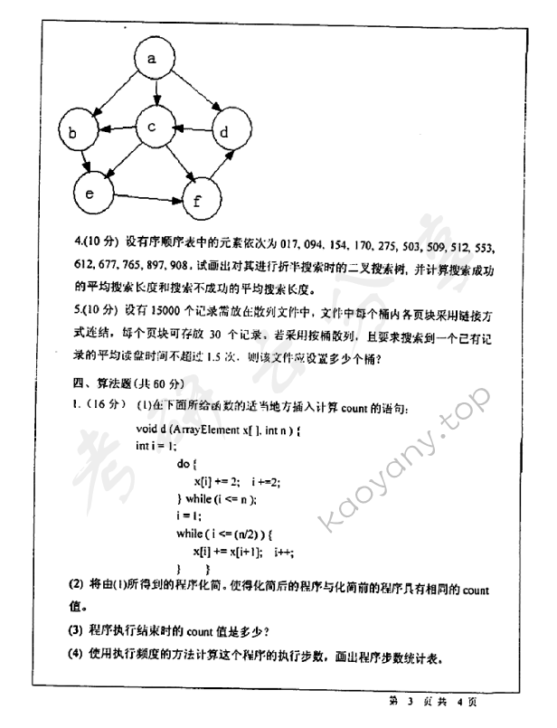 2005年北京师范大学478数据结构考研真题,北京师范大学数据结构,北京师范大学,数据结构,第3张