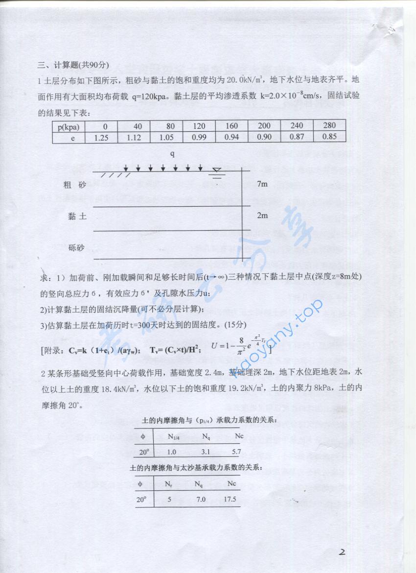 2016年上海海事大学816土力学考研真题,上海海事大学土力学,上海海事大学,土力学,第2张