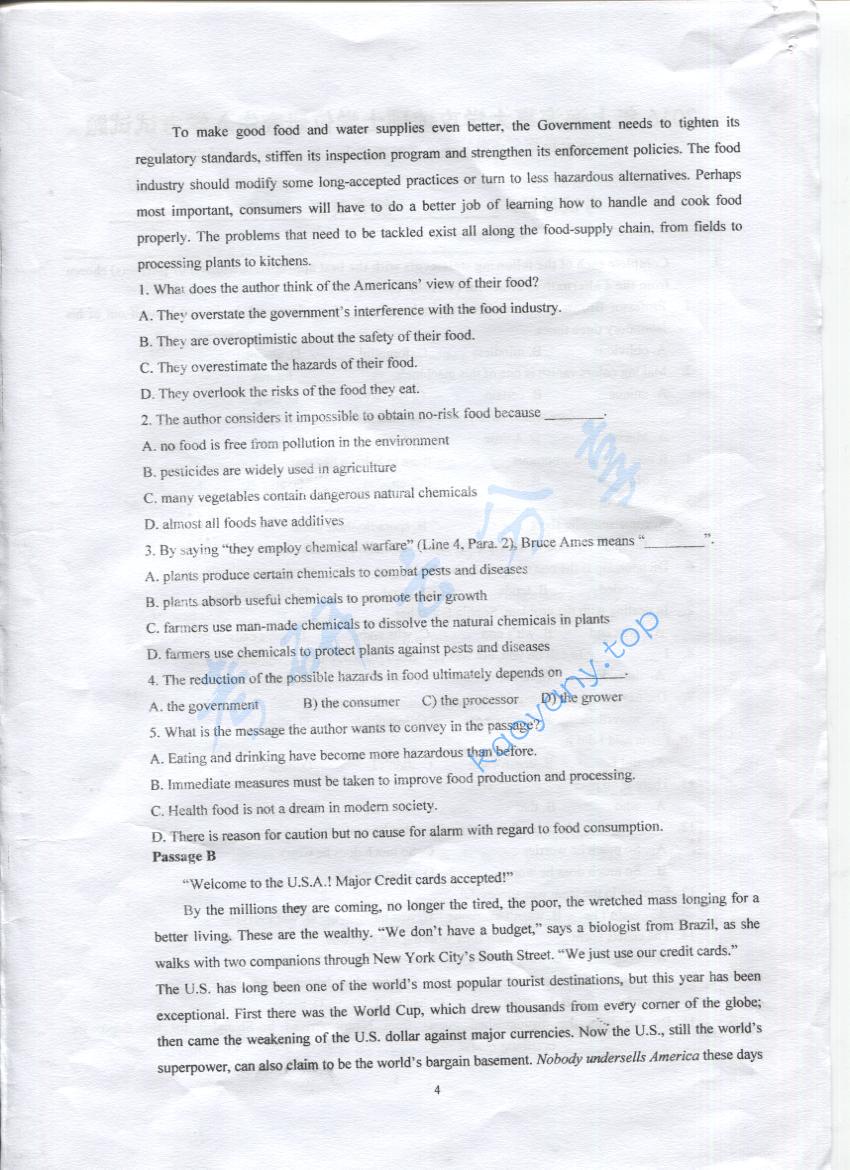 2016年上海海事大学综合英语考研真题,上海海事大学综合英语,上海海事大学,综合英语,第3张