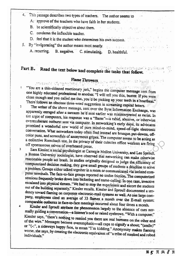 2002年北京师范大学721基础英语考研真题,北京师范大学基础英语,北京师范大学,基础英语,第5张