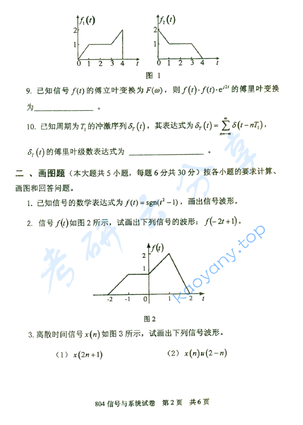 2013年北京邮电大学804信号与系统考研真题,北京邮电大学信号与系统,北京邮电大学,信号与系统,第2张