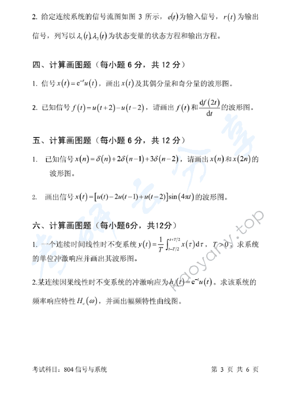 2017年北京邮电大学804信号与系统考研真题,北京邮电大学信号与系统,北京邮电大学,信号与系统,第3张