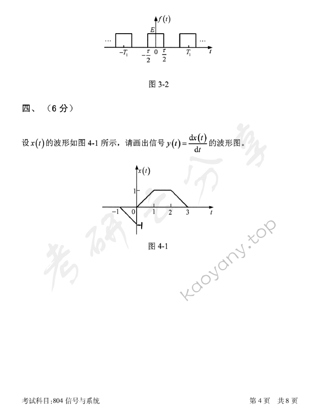 2019年北京邮电大学804信号与系统考研真题,北京邮电大学信号与系统,北京邮电大学,信号与系统,第4张