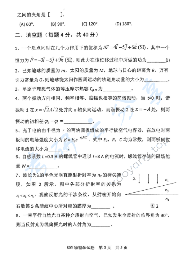 2013年北京邮电大学805物理学考研真题,北京邮电大学物理学,北京邮电大学,物理学,第3张