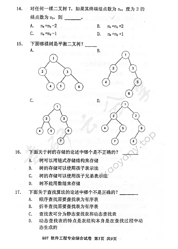 2012年北京邮电大学807软件工程专业综合考研真题,北京邮电大学软件工程专业综合,北京邮电大学,软件工程专业综合,第3张