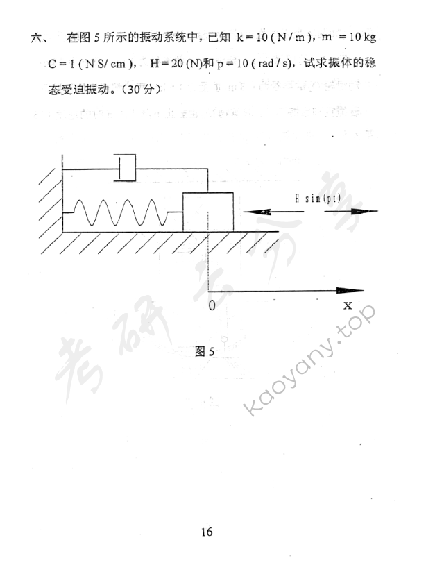 2003年北京邮电大学理论力学考研真题,北京邮电大学理论力学,北京邮电大学,理论力学,第6张