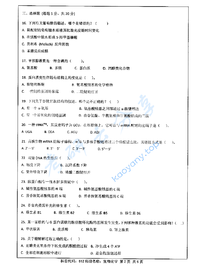 2013年江苏大学612生物化学考研真题,image.png,江苏大学生物化学,江苏大学,生物化学,第2张