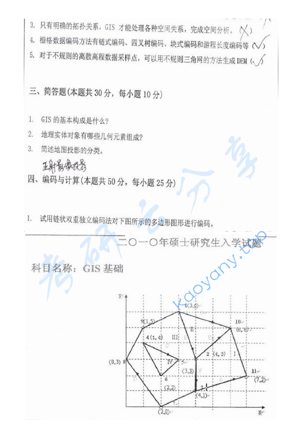 2010年中国矿业大学（北京）GIS基础考研真题,中国矿业大学GIS基础,中国矿业大学,GIS基础,第2张