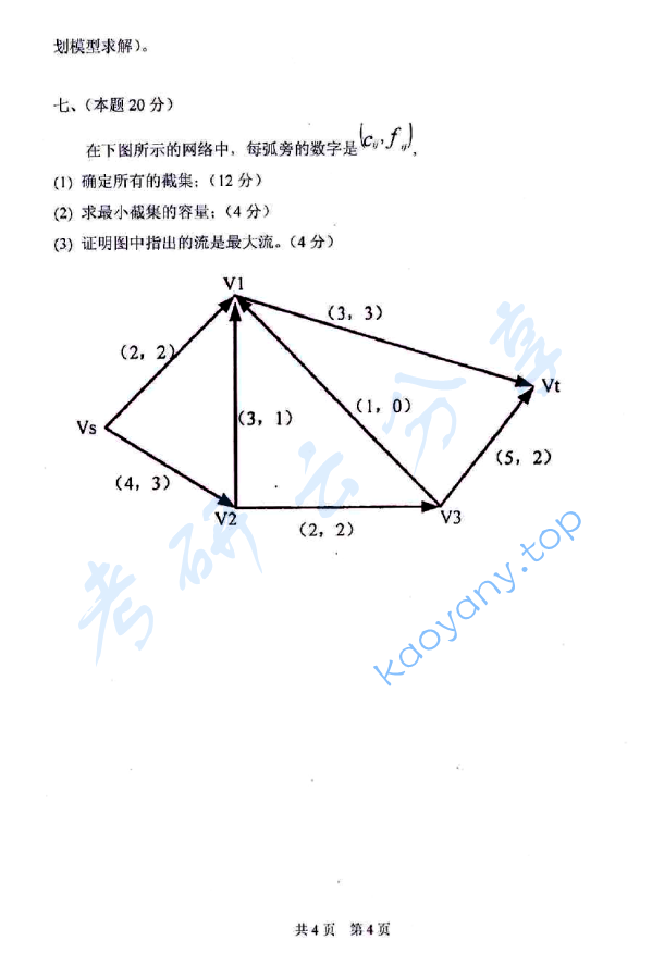 2011年太原科技大学893运筹学（B）考研真题,太原科技大学运筹学,太原科技大学,运筹学,第4张