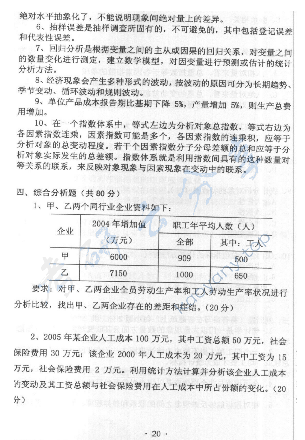 2006年首都经济贸易大学703统计学原理考研真题,首都经济贸易大学统计学原理,首都经济贸易大学,统计学原理,首都经济贸易大学统计学原理考研真题,第6张