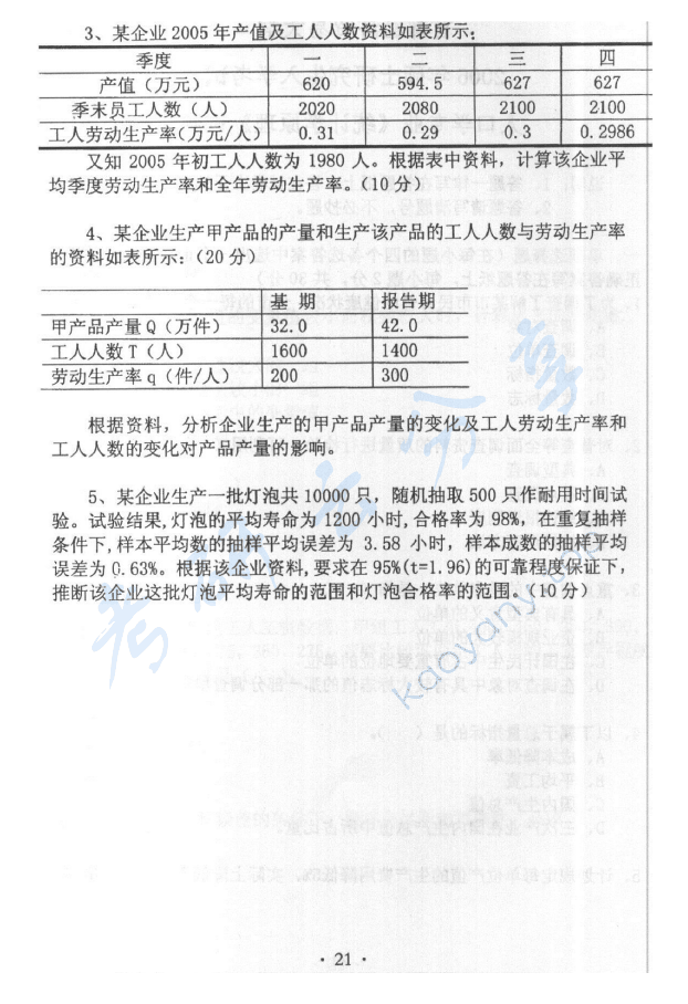 2006年首都经济贸易大学703统计学原理考研真题,首都经济贸易大学统计学原理,首都经济贸易大学,统计学原理,首都经济贸易大学统计学原理考研真题,第7张
