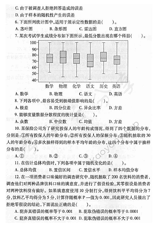 2012年首都经济贸易大学432统计学考研真题,首都经济贸易大学统计学,首都经济贸易大学,统计学,首都经济贸易大学统计学考研真题,第2张