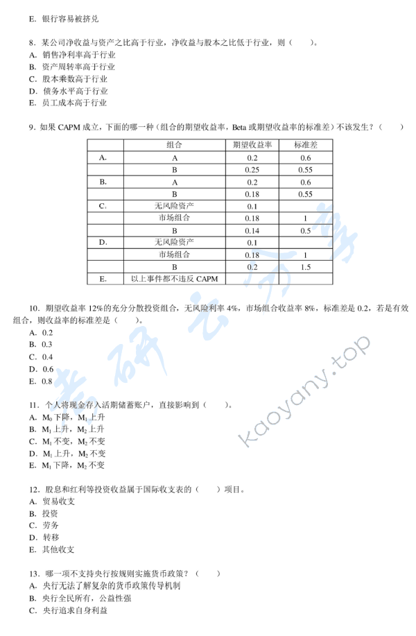 2013年清华大学431金融学综合考研真题,清华大学金融学综合,清华大学,金融学综合,第2张