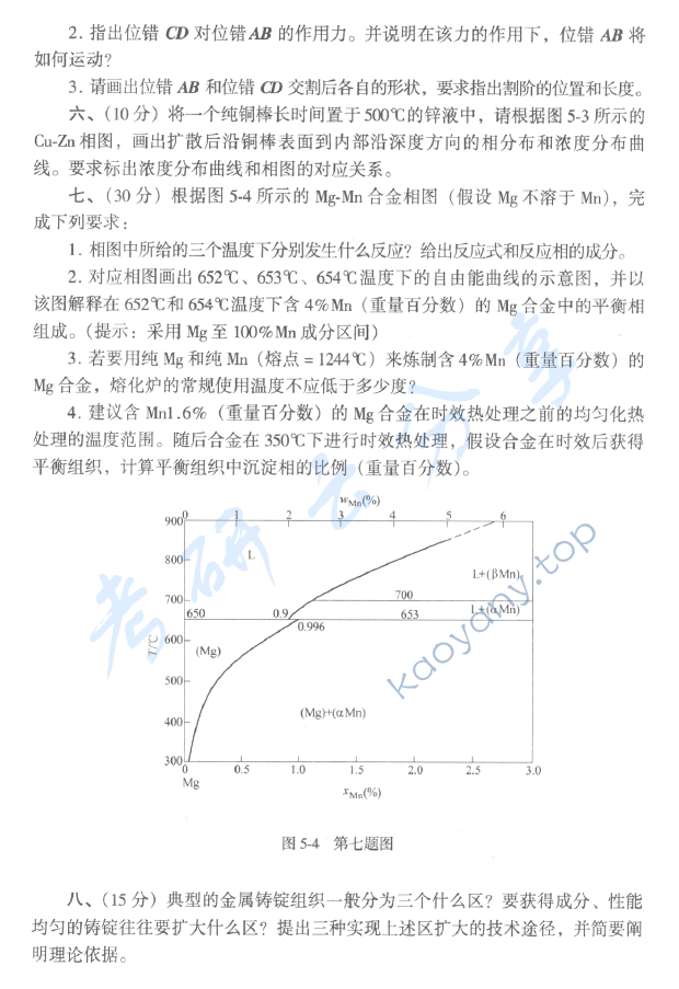 2005年清华大学材料科学基础考研真题,清华大学材料科学基础,清华大学,材料科学基础,第3张