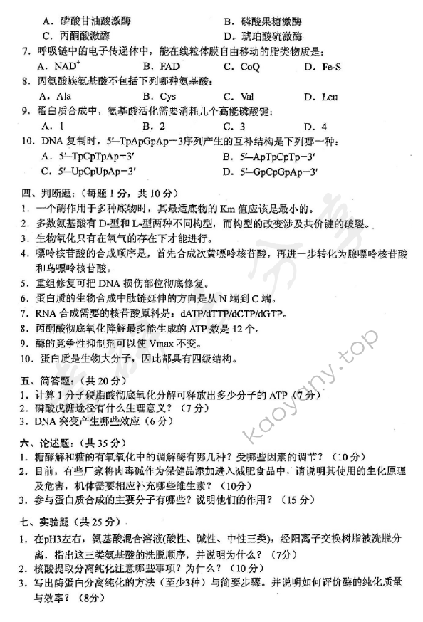 2012年沈阳农业大学825基础生物化学考研真题,沈阳农业大学基础生物化学,沈阳农业大学,基础生物化学,第2张
