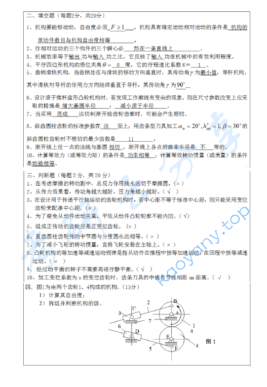 2009年武汉科技大学859机械原理考研真题及答案,image.png,武汉科技大学机械原理,武汉科技大学,机械原理,第2张