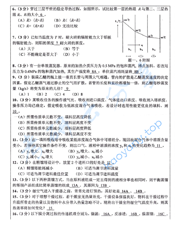 2011年浙江大学838化工原理A考研真题,image.png,浙江大学化工原理,浙江大学,化工原理,第2张
