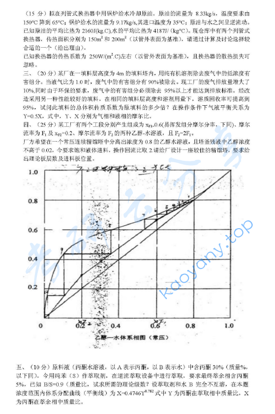 2006年浙江大学460化工原理考研真题,浙江大学化工原理,浙江大学,化工原理,第3张