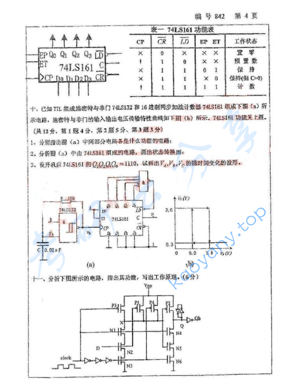 2012年浙江大学842信号系统与数字电路考研真题,浙江大学信号系统与数字电路,浙江大学,信号系统与数字电路,第4张