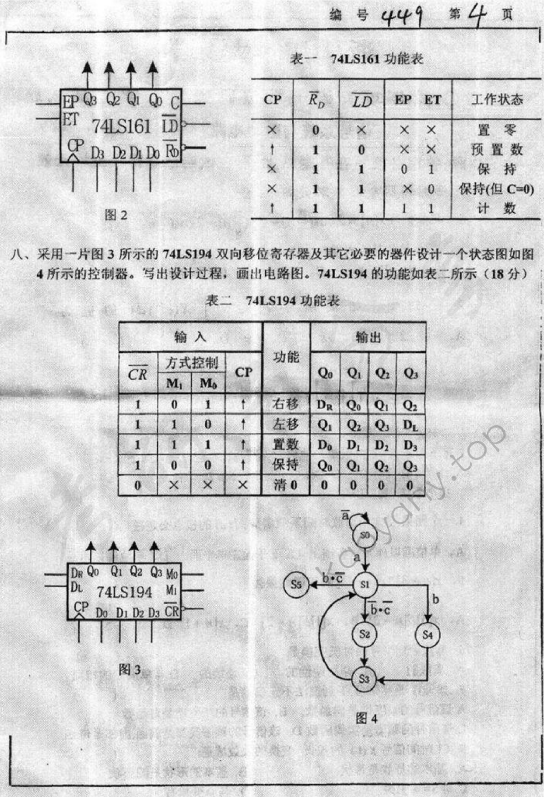 2004年浙江大学449信号系统与数字电路考研真题,浙江大学信号系统与数字电路,浙江大学,信号系统与数字电路,第4张