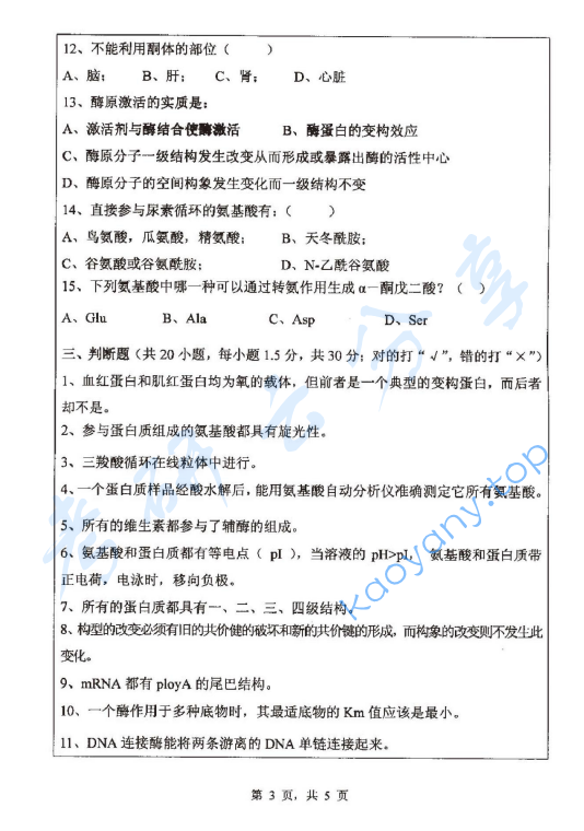 2013年浙江师范大学675生物化学考研真题,浙江师范大学生物化学,浙江师范大学,生物化学,第3张