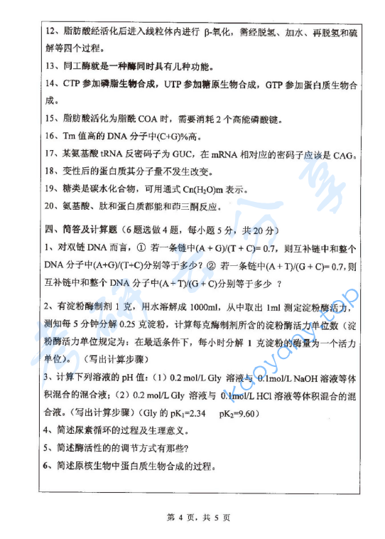 2013年浙江师范大学675生物化学考研真题,浙江师范大学生物化学,浙江师范大学,生物化学,第4张