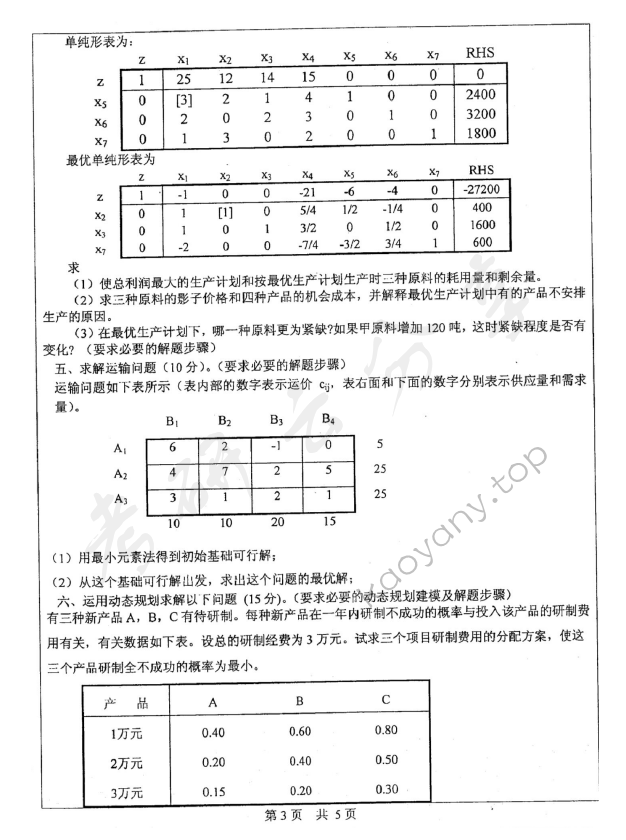 2010年中山大学830运筹学与管理信息系统考研真题,中山大学运筹学与管理信息系统,中山大学,运筹学与管理信息系统,第3张