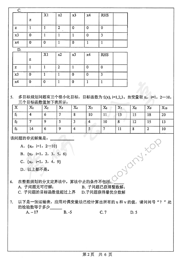 2014年中山大学832运筹学与管理信息系统考研真题,中山大学运筹学与管理信息系统,中山大学,运筹学与管理信息系统,第2张
