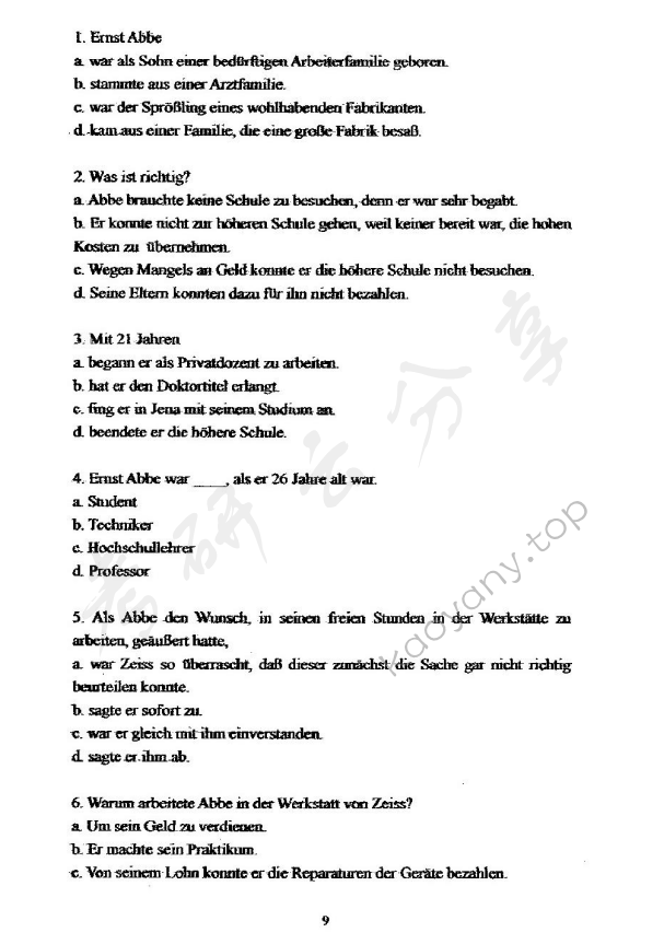 2005年上海理工大学德语（二）考研真题,上海理工大学德语,上海理工大学,德语,第9张
