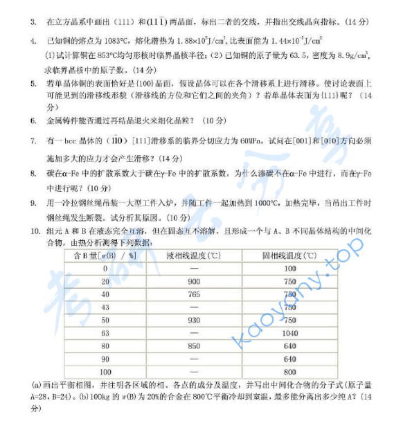 2003年东华大学材料科学基础考研真题,image.png,东华大学材料科学基础,东华大学,材料科学基础,第2张